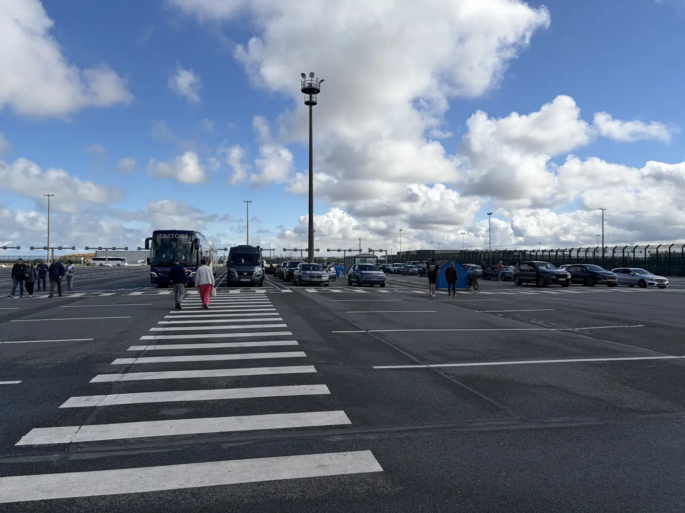Car park in front of the terminal building at Loon-Plage